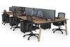 Quadro A Legs 6 Person Office Workstation - Wood Legs Cross Beam [1200L x 800W with Cable Scallop] - Thumbnail 74 