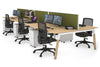 Quadro A Legs 6 Person Office Workstation - Wood Legs Cross Beam [1200L x 800W with Cable Scallop] - Thumbnail 19 