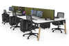 Quadro A Legs 6 Person Office Workstation - Wood Legs Cross Beam [1200L x 800W with Cable Scallop] - Thumbnail 51 