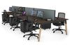 Quadro A Legs 6 Person Office Workstation - Wood Legs Cross Beam [1200L x 800W with Cable Scallop] - Thumbnail 63 
