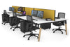 Quadro A Legs 6 Person Office Workstation - Wood Legs Cross Beam [1200L x 800W with Cable Scallop] - Thumbnail 50 