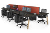 Quadro A Legs 6 Person Office Workstation - Wood Legs Cross Beam [1200L x 800W with Cable Scallop] - Thumbnail 80 