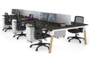 Quadro A Legs 6 Person Office Workstation - Wood Legs Cross Beam [1200L x 800W with Cable Scallop] - Thumbnail 35 