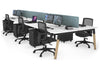 Quadro A Legs 6 Person Office Workstation - Wood Legs Cross Beam [1200L x 800W with Cable Scallop] - Thumbnail 48 