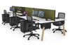 Quadro A Legs 6 Person Office Workstation - Wood Legs Cross Beam [1800L x 700W] - Thumbnail 50 