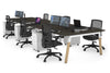 Quadro A Legs 6 Person Office Workstation - Wood Legs Cross Beam [1800L x 700W] - Thumbnail 33 