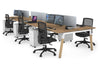 Quadro A Legs 6 Person Office Workstation - Wood Legs Cross Beam [1800L x 700W] - Thumbnail 24 