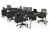 Quadro A Legs 6 Person Office Workstation - Wood Legs Cross Beam [1800L x 700W] - Thumbnail 75 
