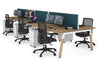 Quadro A Legs 6 Person Office Workstation - Wood Legs Cross Beam [1800L x 700W] - Thumbnail 30 