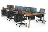 Quadro A Legs 6 Person Office Workstation - Wood Legs Cross Beam [1800L x 700W] - Thumbnail 68 