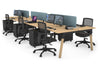 Quadro A Legs 6 Person Office Workstation - Wood Legs Cross Beam [1800L x 700W] - Thumbnail 57 