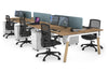Quadro A Legs 6 Person Office Workstation - Wood Legs Cross Beam [1800L x 700W] - Thumbnail 26 