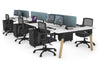 Quadro A Legs 6 Person Office Workstation - Wood Legs Cross Beam [1800L x 700W] - Thumbnail 47 