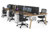 Quadro A Legs 6 Person Office Workstation - Wood Legs Cross Beam [1800L x 700W] - Thumbnail 32 