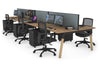 Quadro A Legs 6 Person Office Workstation - Wood Legs Cross Beam [1800L x 700W] - Thumbnail 73 