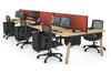 Quadro A Legs 6 Person Office Workstation - Wood Legs Cross Beam [1800L x 700W] - Thumbnail 58 