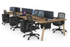 Quadro A Legs 6 Person Office Workstation - Wood Legs Cross Beam [1800L x 700W] - Thumbnail 67 