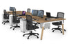 Quadro A Legs 6 Person Office Workstation - Wood Legs Cross Beam [1800L x 700W] - Thumbnail 22 
