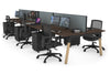 Quadro A Legs 6 Person Office Workstation - Wood Legs Cross Beam [1800L x 700W] - Thumbnail 62 