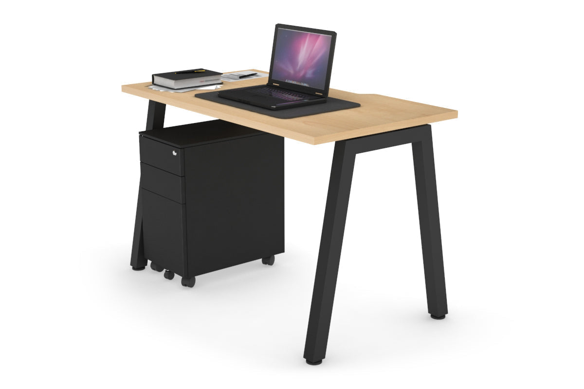 Quadro A Leg Office Desk [1000L x 600W] Jasonl Black maple 