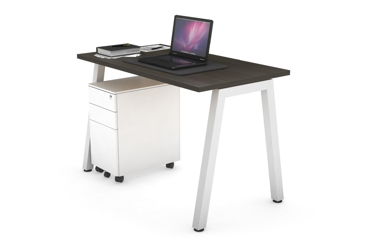 Quadro A Leg Office Desk [1000L x 600W] Jasonl White dark oak 