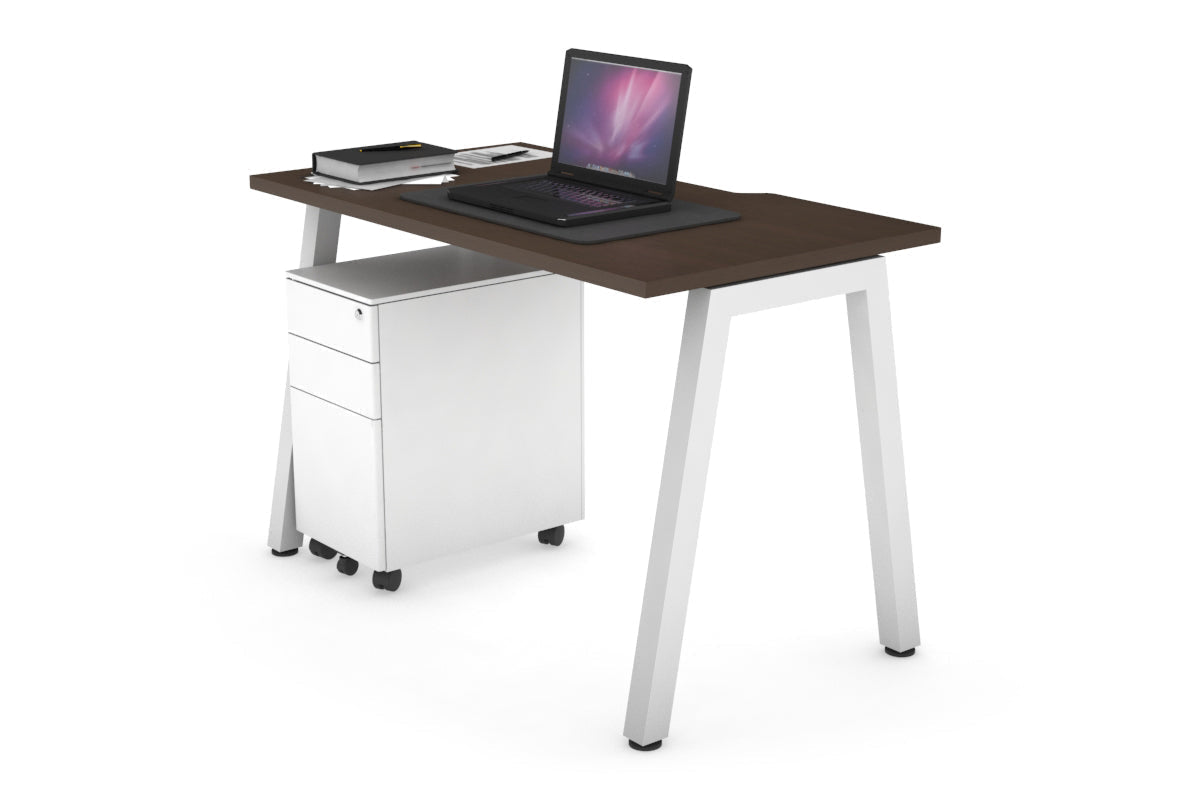Quadro A Leg Office Desk [1000L x 600W] Jasonl White wenge 