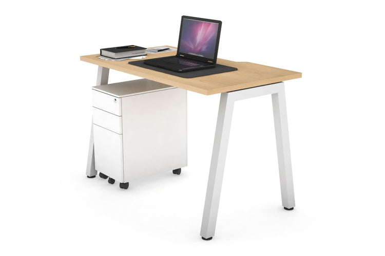 Quadro A Leg Office Desk [1000L x 600W] Jasonl White maple 
