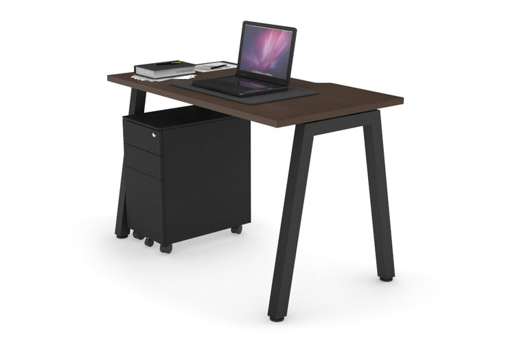 Quadro A Leg Office Desk [1000L x 600W] Jasonl Black wenge 
