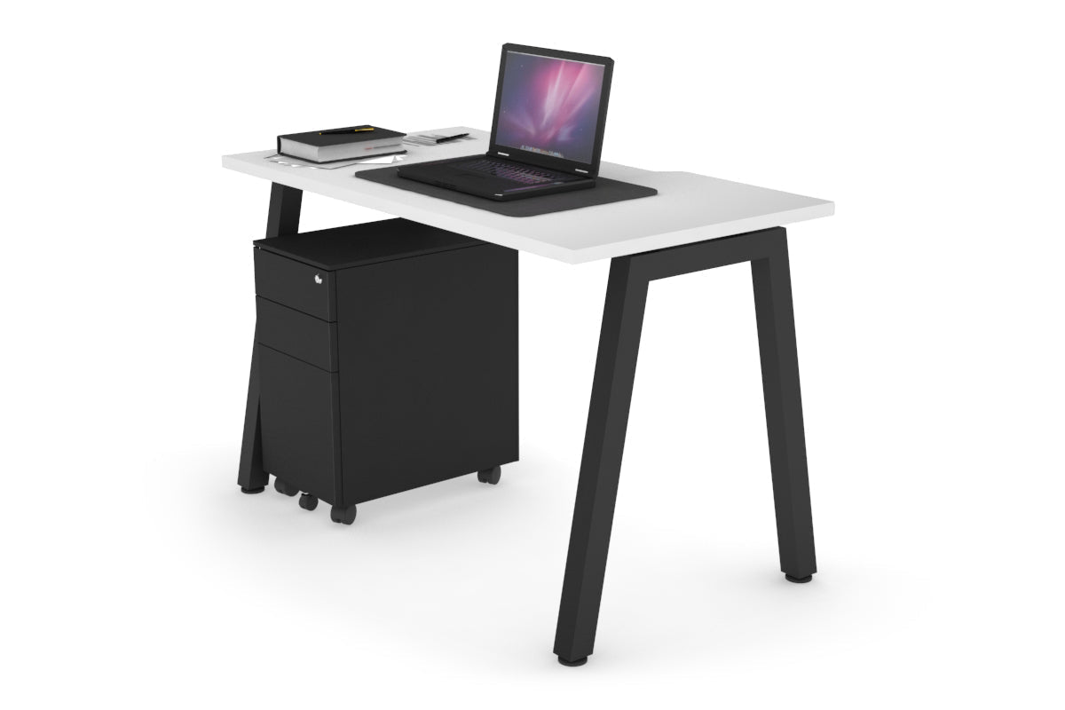 Quadro A Leg Office Desk [1000L x 600W] Jasonl Black white 
