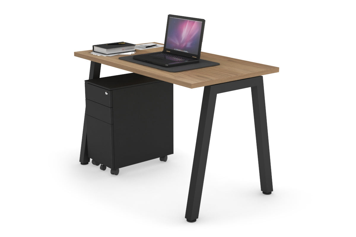 Quadro A Leg Office Desk [1000L x 600W] Jasonl Black salvage oak 