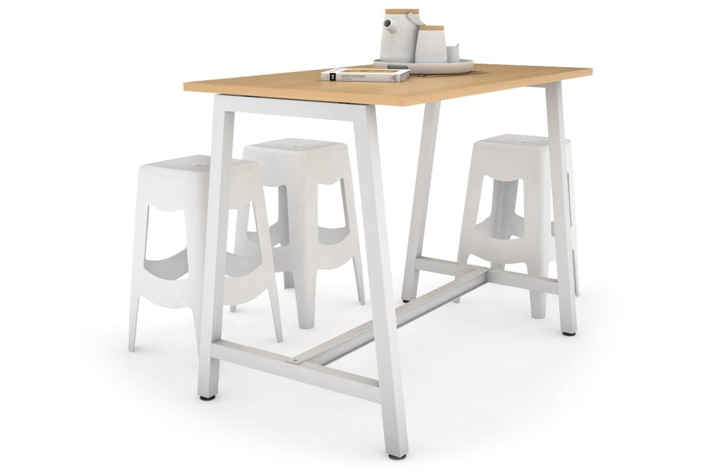 Quadro A Legs Counter Table - 925H [1200L x 700W]-white leg maple none