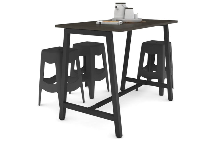 Quadro A Legs Counter Table - 925H [1200L x 700W] Jasonl black leg dark oak none