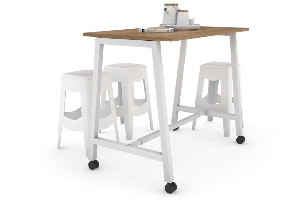 Quadro A Legs Counter Table - 925H [1200L x 700W]-white leg salvage oak wheels