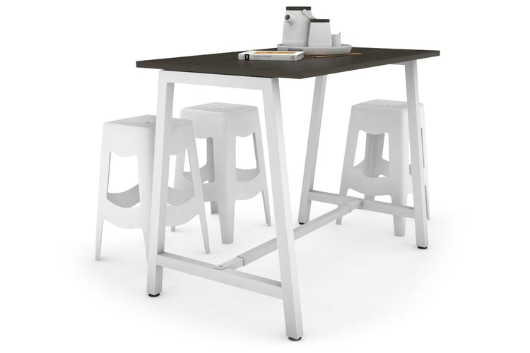 Quadro A Legs Counter Table - 925H [1400L x 700W] Jasonl white leg dark oak none