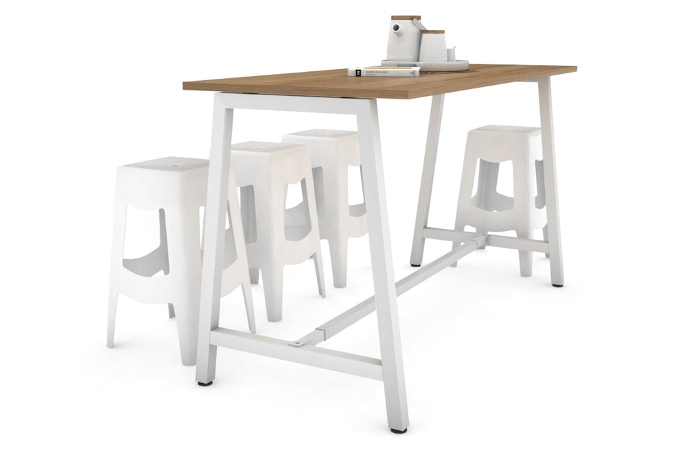 Quadro A Legs Counter Table - 925H [1600L x 700W]-white leg salvage oak none
