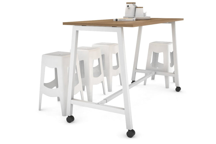 Quadro A Legs Counter Table - 925H [1600L x 700W] Jasonl white leg salvage oak wheels