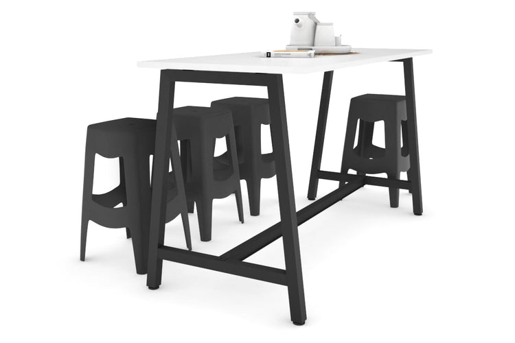 Quadro A Legs Counter Table - 925H [1600L x 700W] Jasonl black leg white none