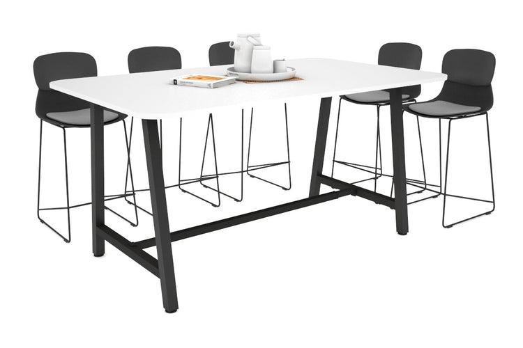 Quadro A Legs Counter Table with Radius Corners [1800L x 1100W] Jasonl black leg white none