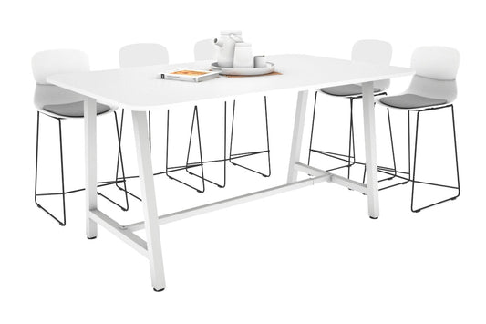 Quadro A Legs Counter Table with Radius Corners [1800L x 1100W] Jasonl white leg white none