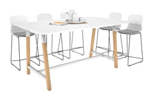  - Quadro A Leg Counter Table with Radius Corners - Wood Leg Cross Beam [1800L x 1100W] - 1