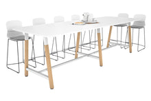  - Quadro A Leg Counter Table with Radius Corners - Wood Leg Cross Beam [3200L x 1100W] - 1