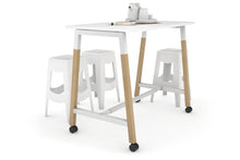  - Quadro A Leg Counter Table Wood Leg Cross Beam - 925H [1200L x 700W] - 1