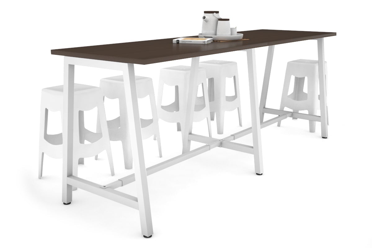 Quadro A Legs Large Counter Table [2800L x 700W] Jasonl white leg wenge none
