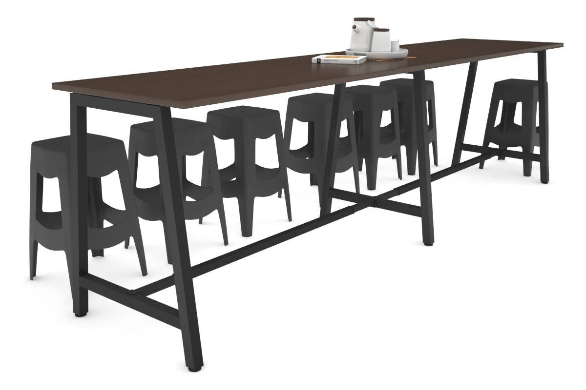 Quadro A Legs Large Counter Table [3200L x 700W] Jasonl black leg wenge none