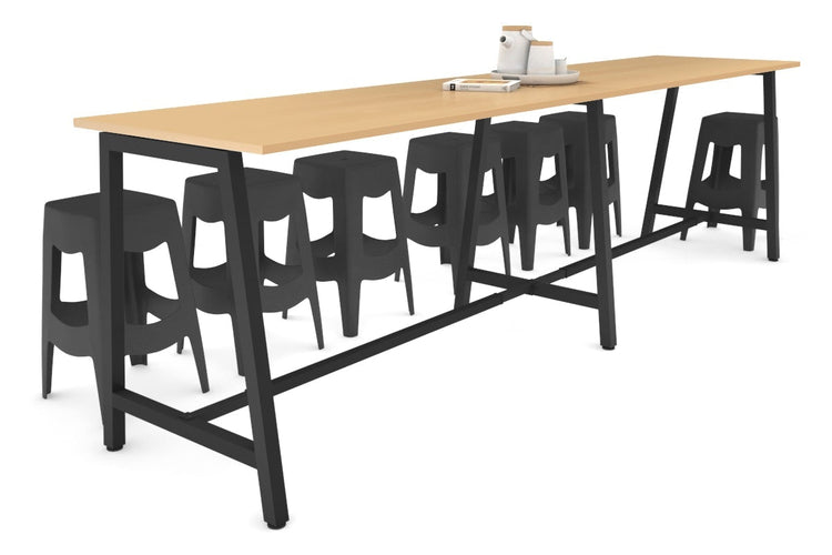 Quadro A Legs Large Counter Table [3200L x 700W] Jasonl black leg maple none