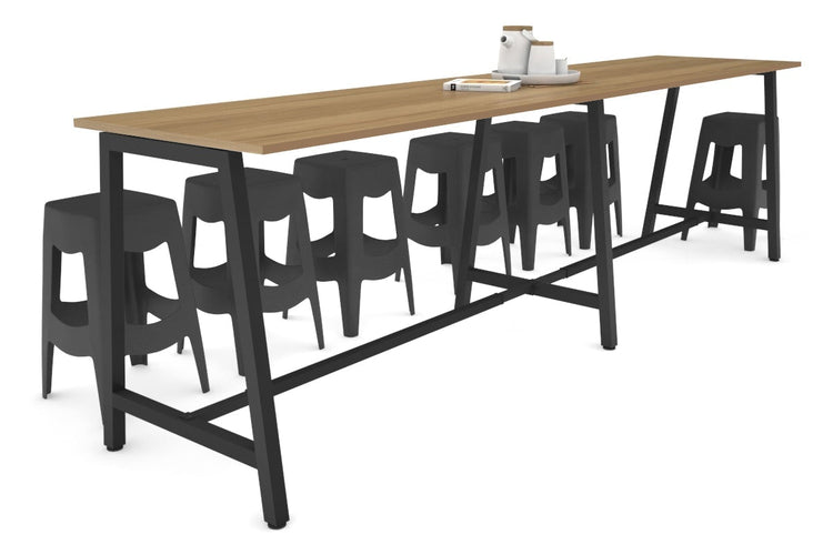 Quadro A Legs Large Counter Table [3200L x 700W] Jasonl black leg salvage oak none