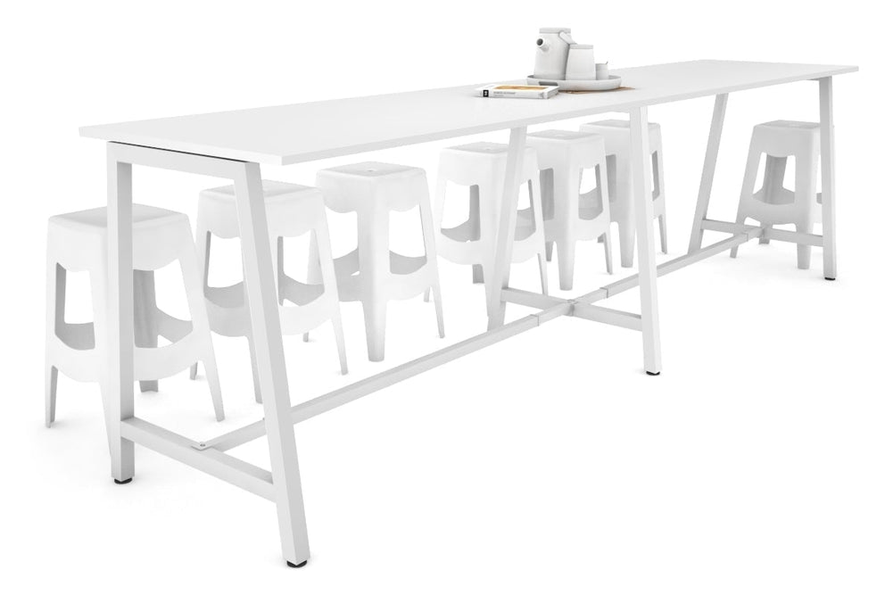 Quadro A Legs Large Counter Table [3200L x 700W]-white leg white none