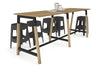 Quadro A Legs Large Counter Table - Wood Legs Cross Beam [2800L x 700W] - Thumbnail 16 