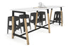 Quadro A Legs Large Counter Table - Wood Legs Cross Beam [2800L x 700W] - Thumbnail 11 
