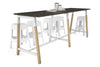 Quadro A Legs Large Counter Table - Wood Legs Cross Beam [2800L x 700W] - Thumbnail 9 